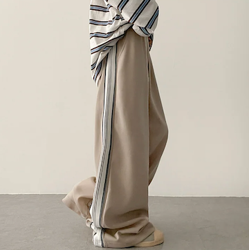 Enz Side Track Line Wide Pants