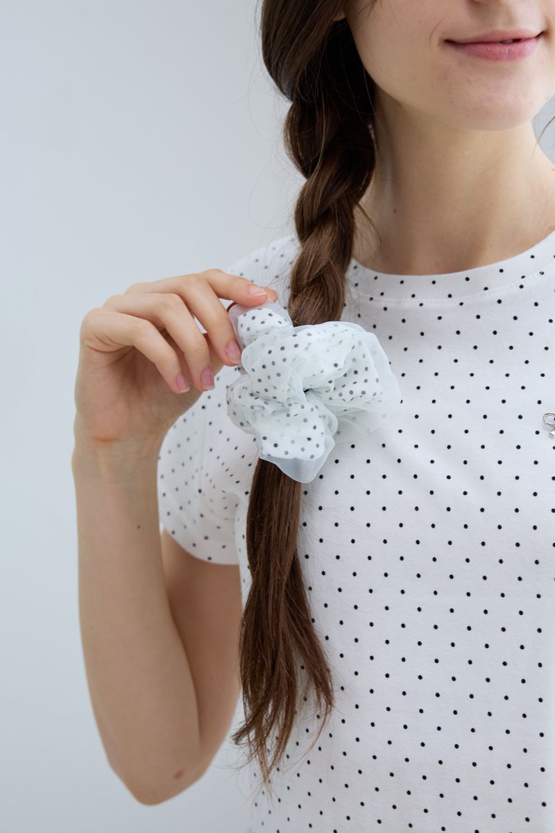 [2EA 1SET] LOVELY DOT SHIRRING SCRUNCHIE