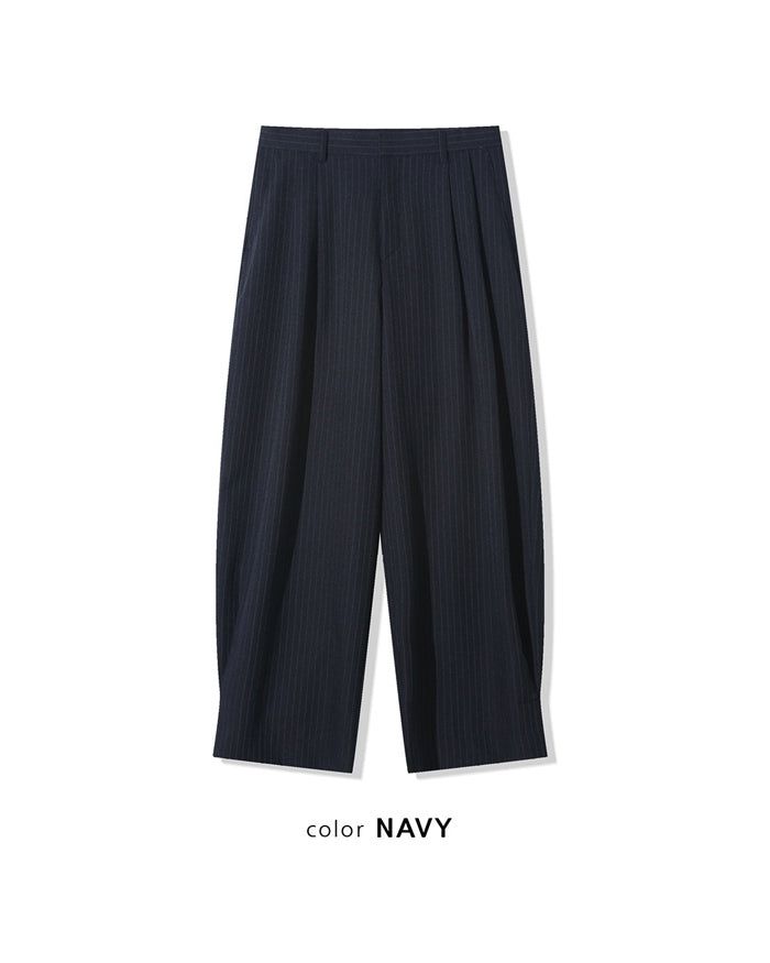 (UNISEX) Pintuck Stripe Wide Slacks