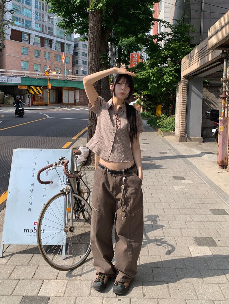 ZIPPER WIDE TROUSER PANTS (3C)