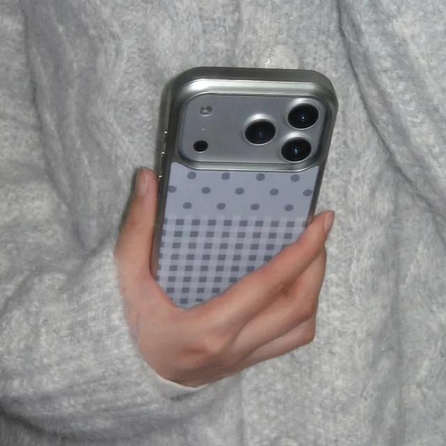  Dot Check Gray Silver Epoxy Case