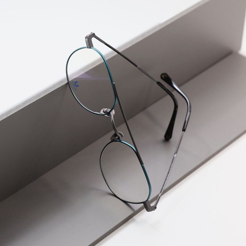 Knouun Round titanium glasses CODE. 101. C Gray