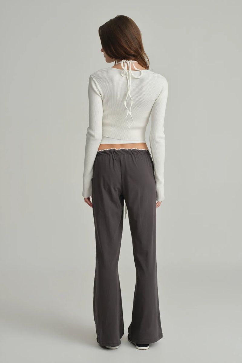 Ivy lace-up pants, Charcoal