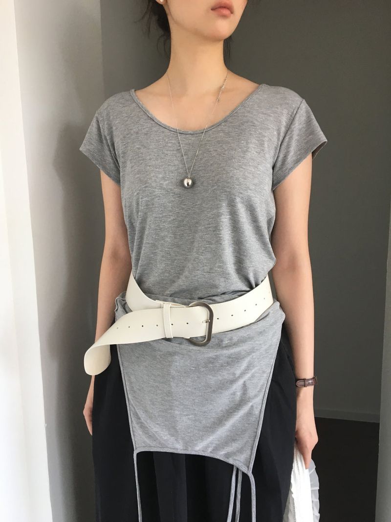 Wide oval buckle belt(2color)