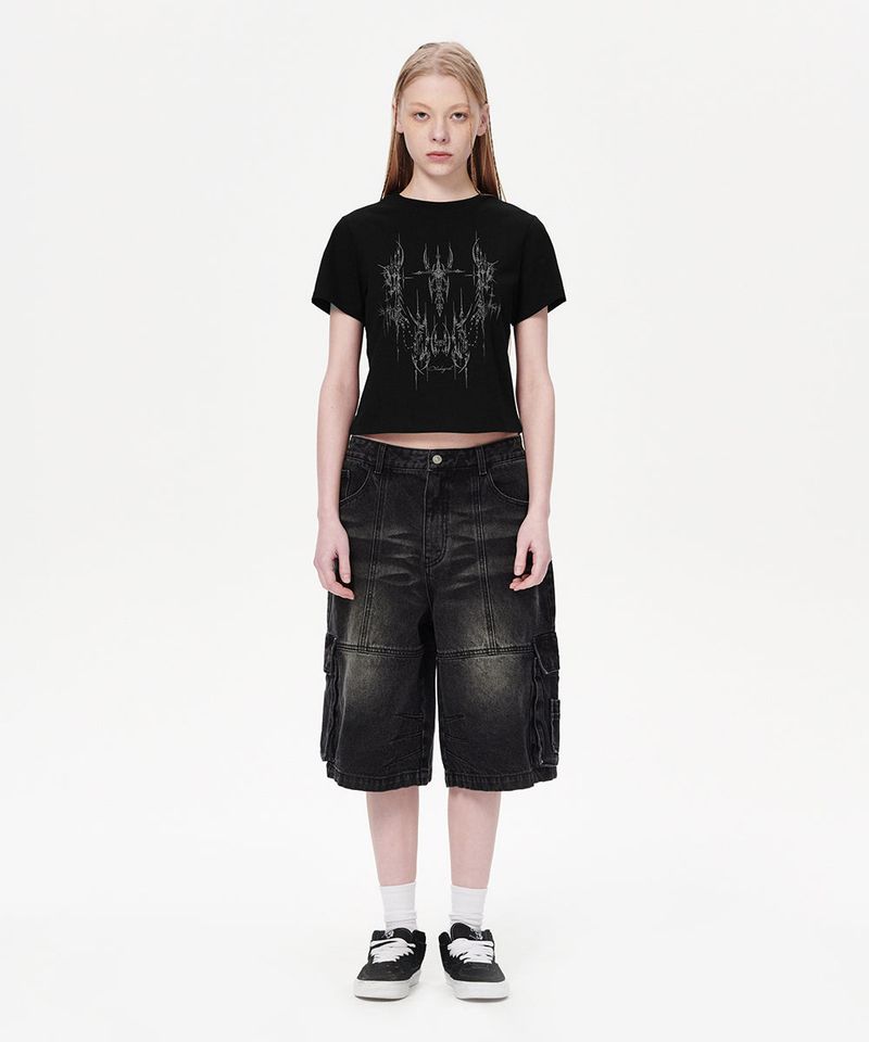 BERMUDA CARGO DENIM SHORT