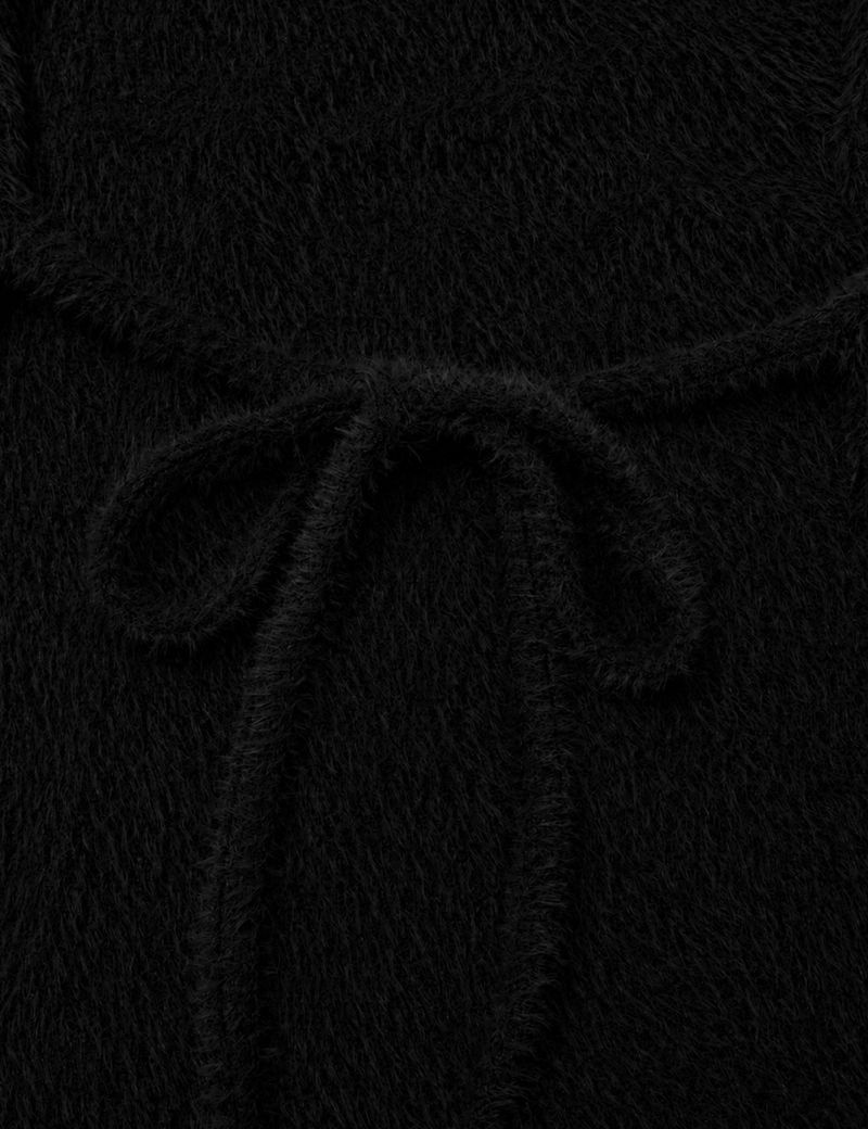 SOFT SHIRRING T-SHIRT(BLACK)
