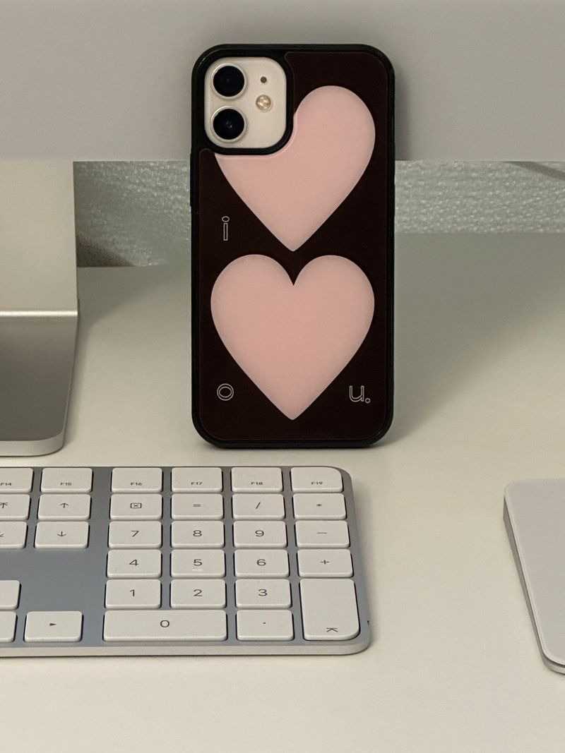 chocolate heart pink case (epoxy)