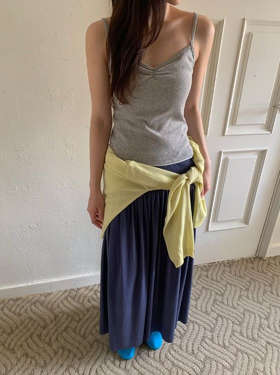Basta Shirring Banding Long Skirt
