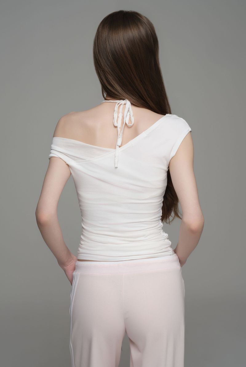 Soft blend layered top, White