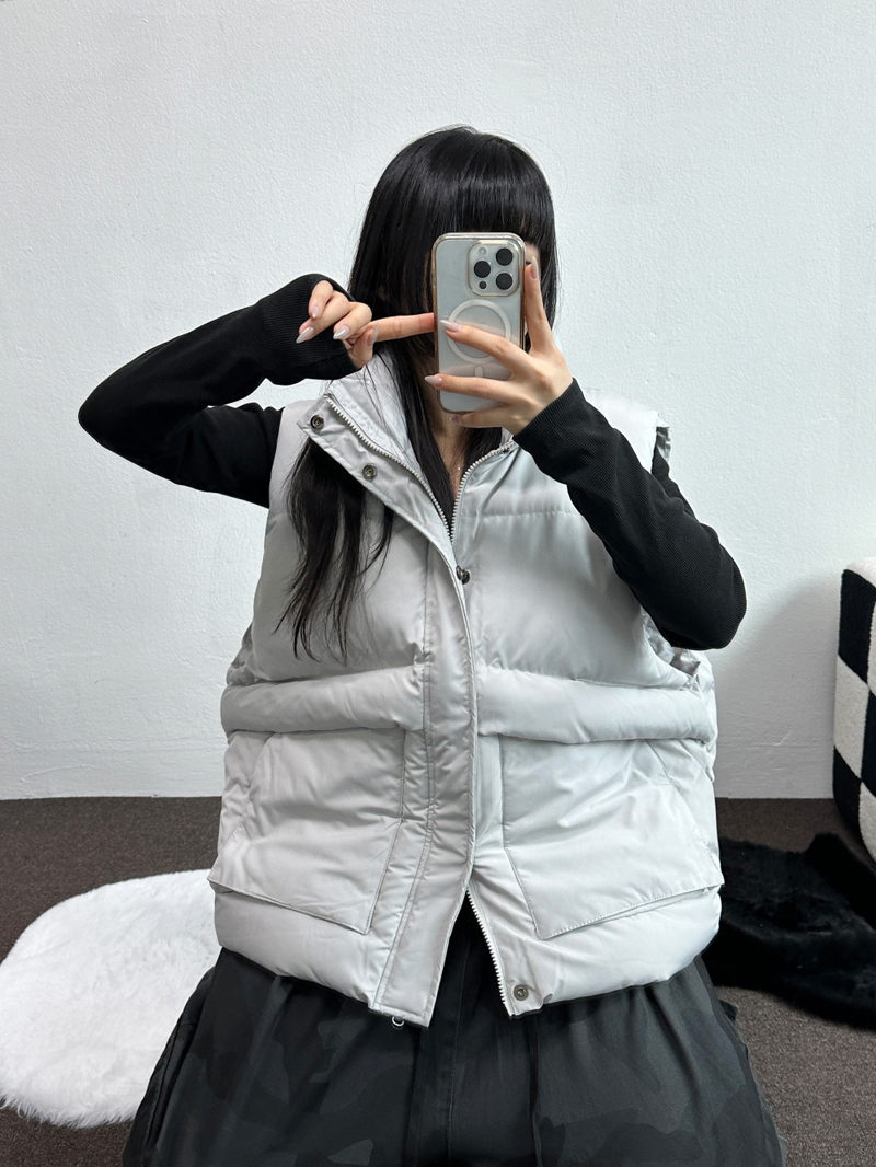 OVER WIDE VEST PADDING🩶🤍🖤☁ - 4 COLORS