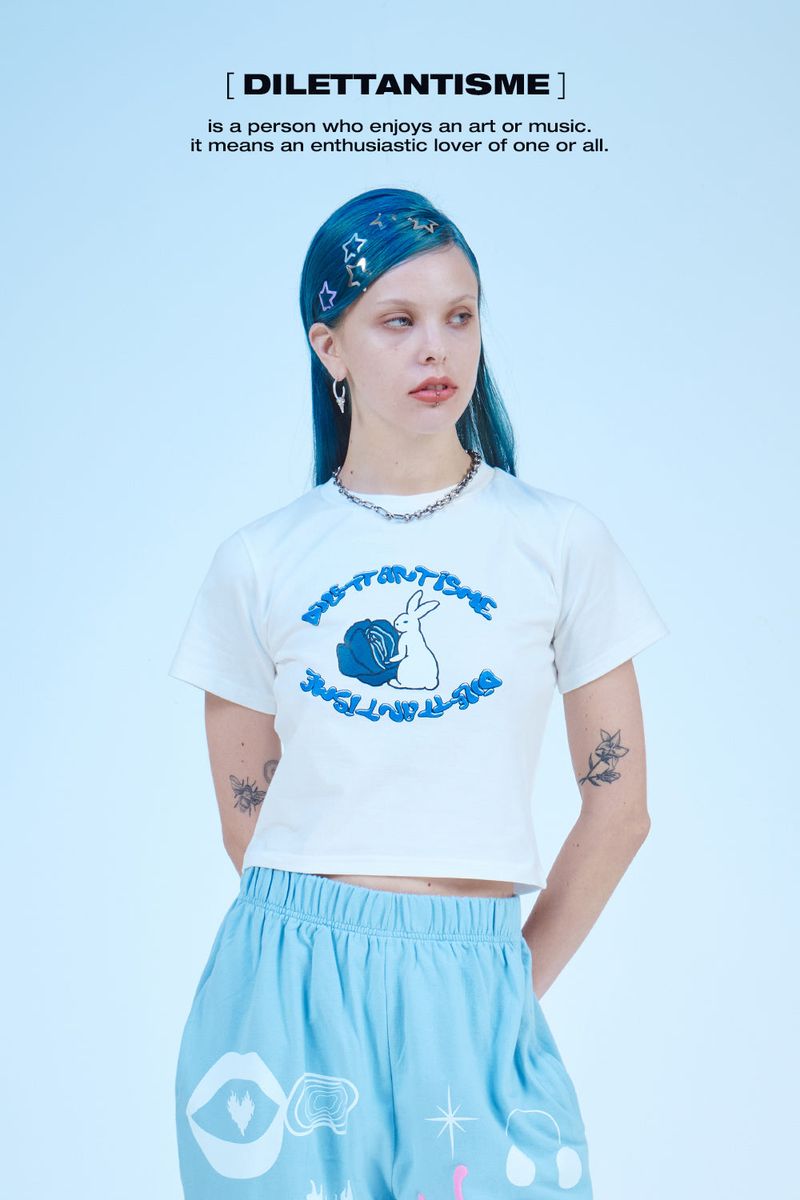 RABBIT CROP T-SHIRTS(OW)