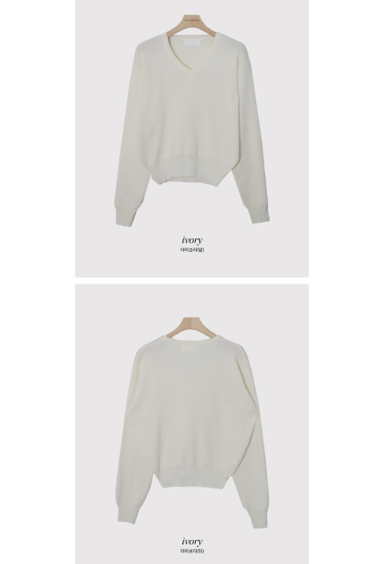 Simple Basic V-neck Knit (10color)