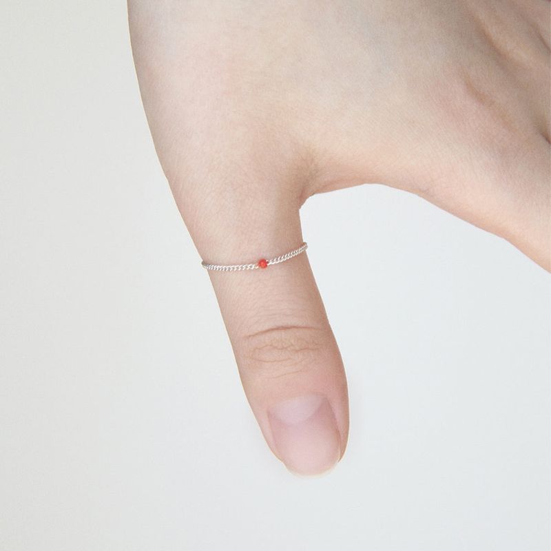 Only Silver Chain Ring (Black)