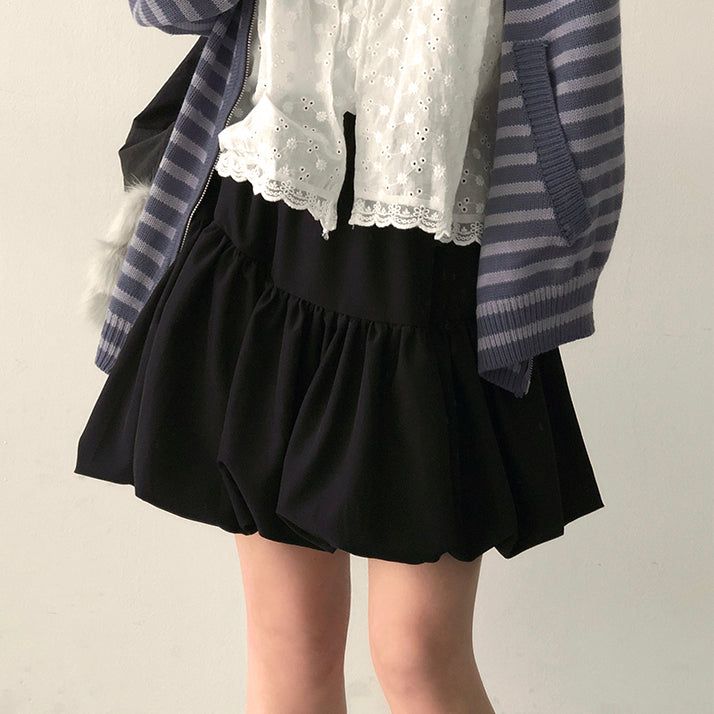 Taven Shirring Balloon Miniskirt