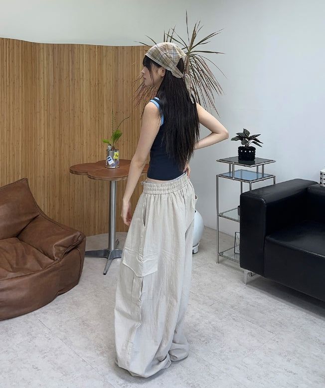 Two-run see-through check scarf