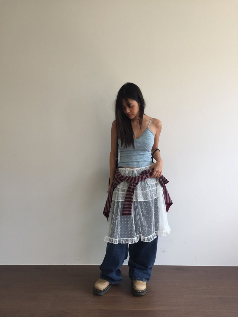 Glass Dot Layer Skirt (3color)