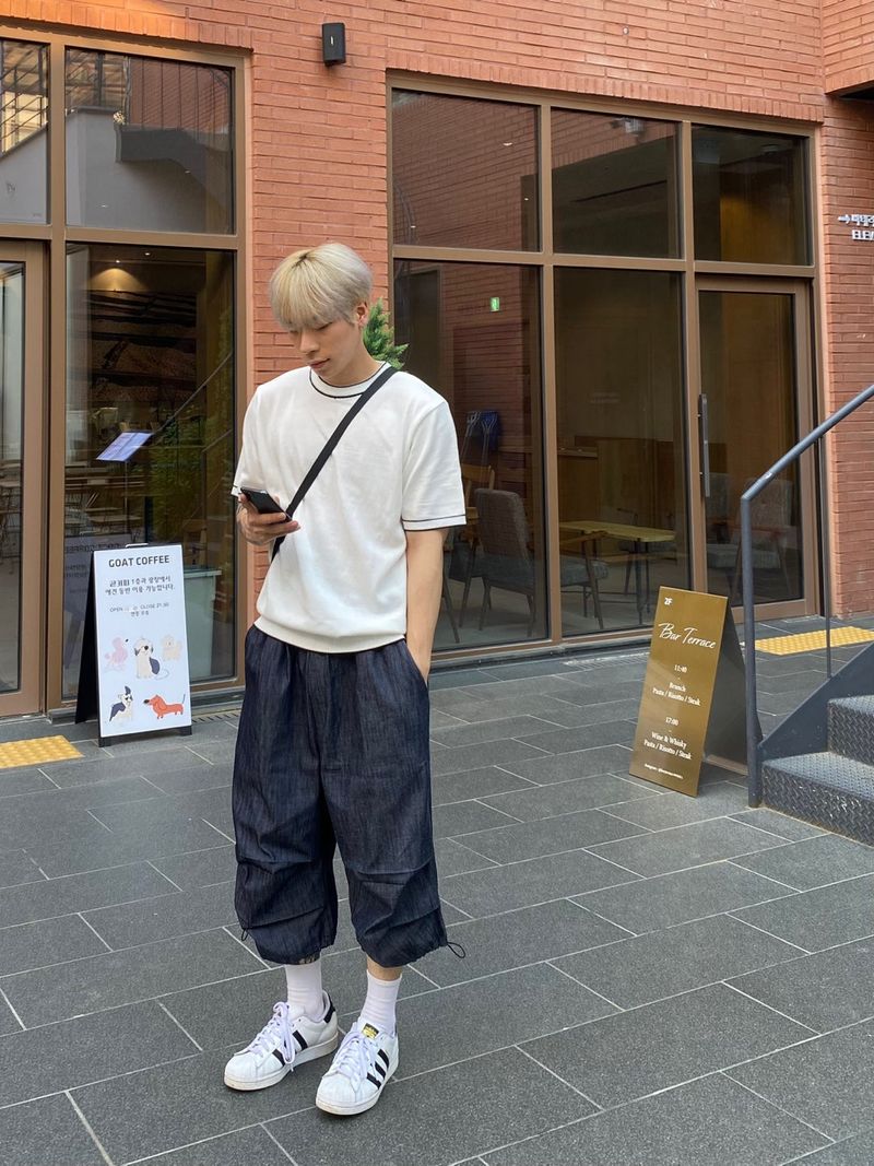 Color linen short sleeve knit 4C