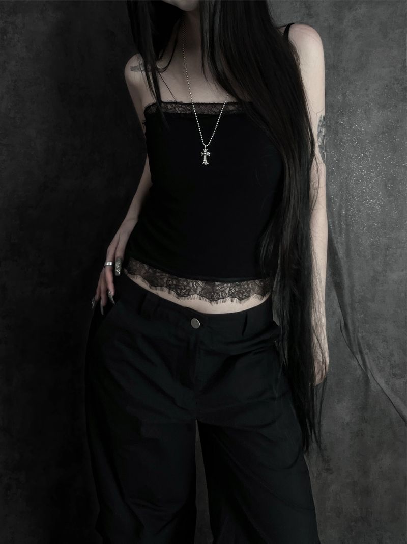 gloy lace sleeveless (2color)