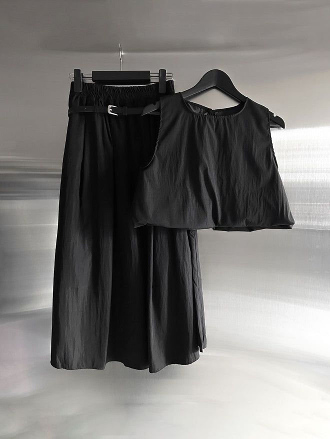 Cloud Nylon Belted Skirt
