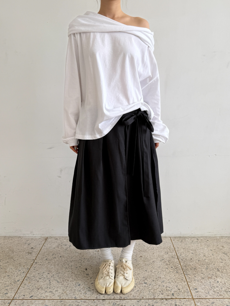 wrap skirt + pleats pants