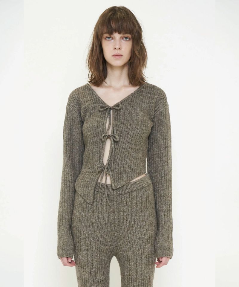 ASYMMETRIC COLOR KNIT CARDIGAN