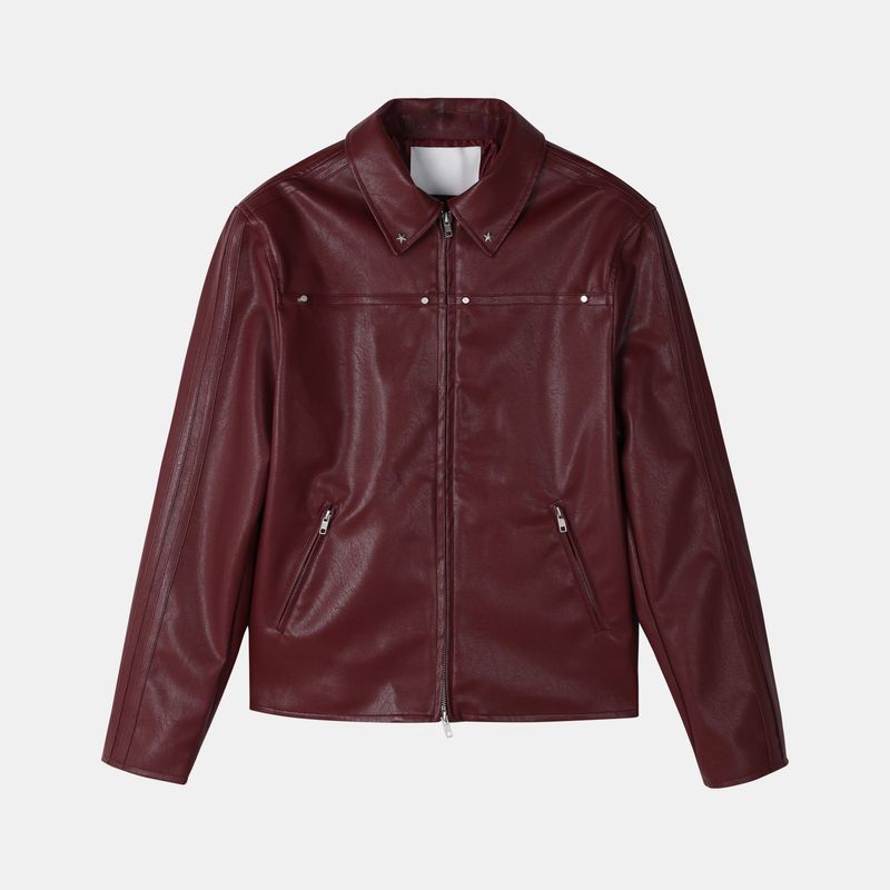 Star Stud Leather Jacket (2color)