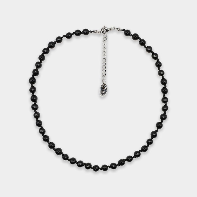 Knotted Onyx Stone Necklace