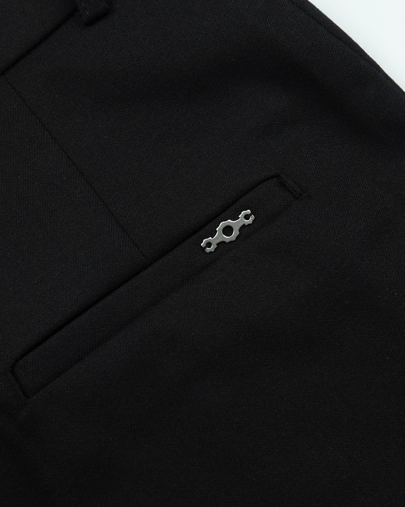 Metal Triclipse Semi Bootcut Slacks Black