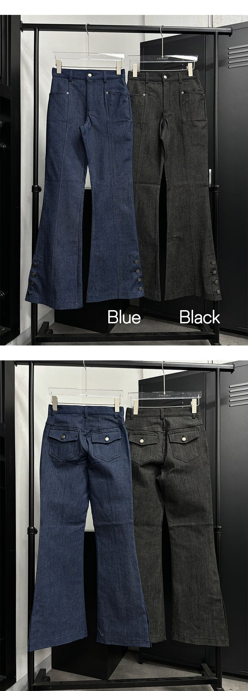 Slit button boots cut pants(2color)