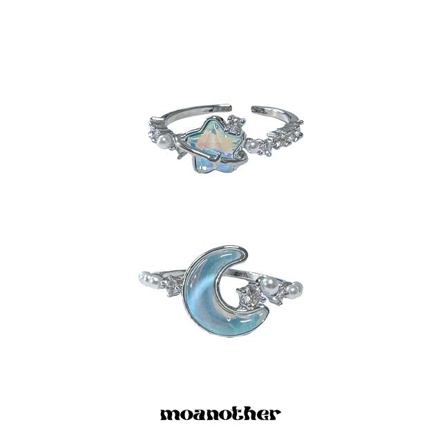 Blueming Star Moon Ring