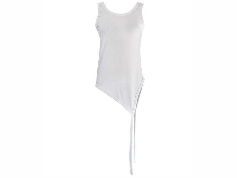 unbalanced layered tail sleeveless (4color)