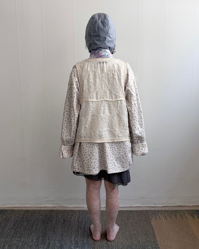 Creamy Petal Overfit Shirts Jacket
