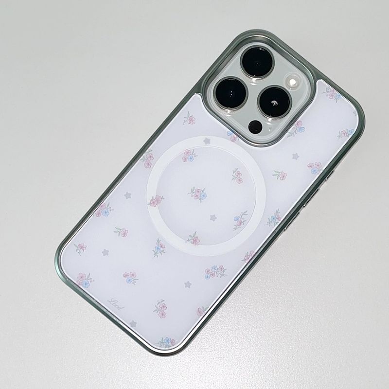 [MADE] STARLIT BLOOM PHONE CASE (glass silver bumper)