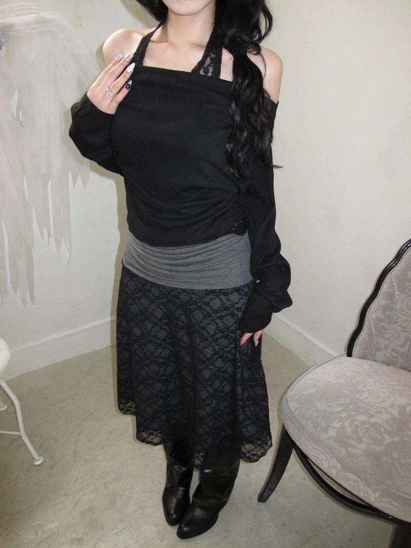 Lace Halter Layered T