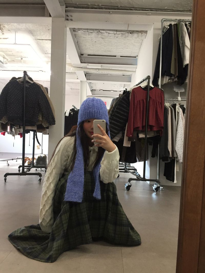 Windy Checkered Long Skirt (1color)
