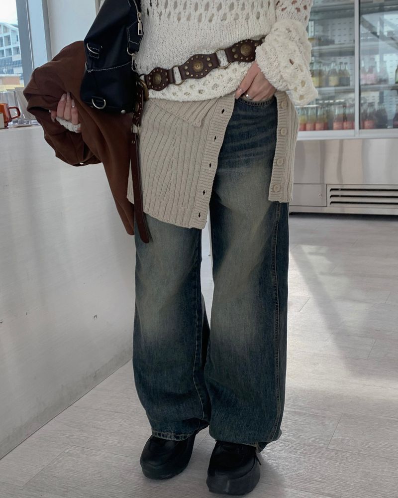 サイドステッチデニムパンツ