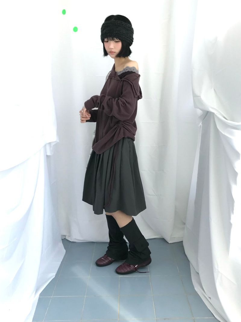 Lenny Shirring High-Neck Knitwear