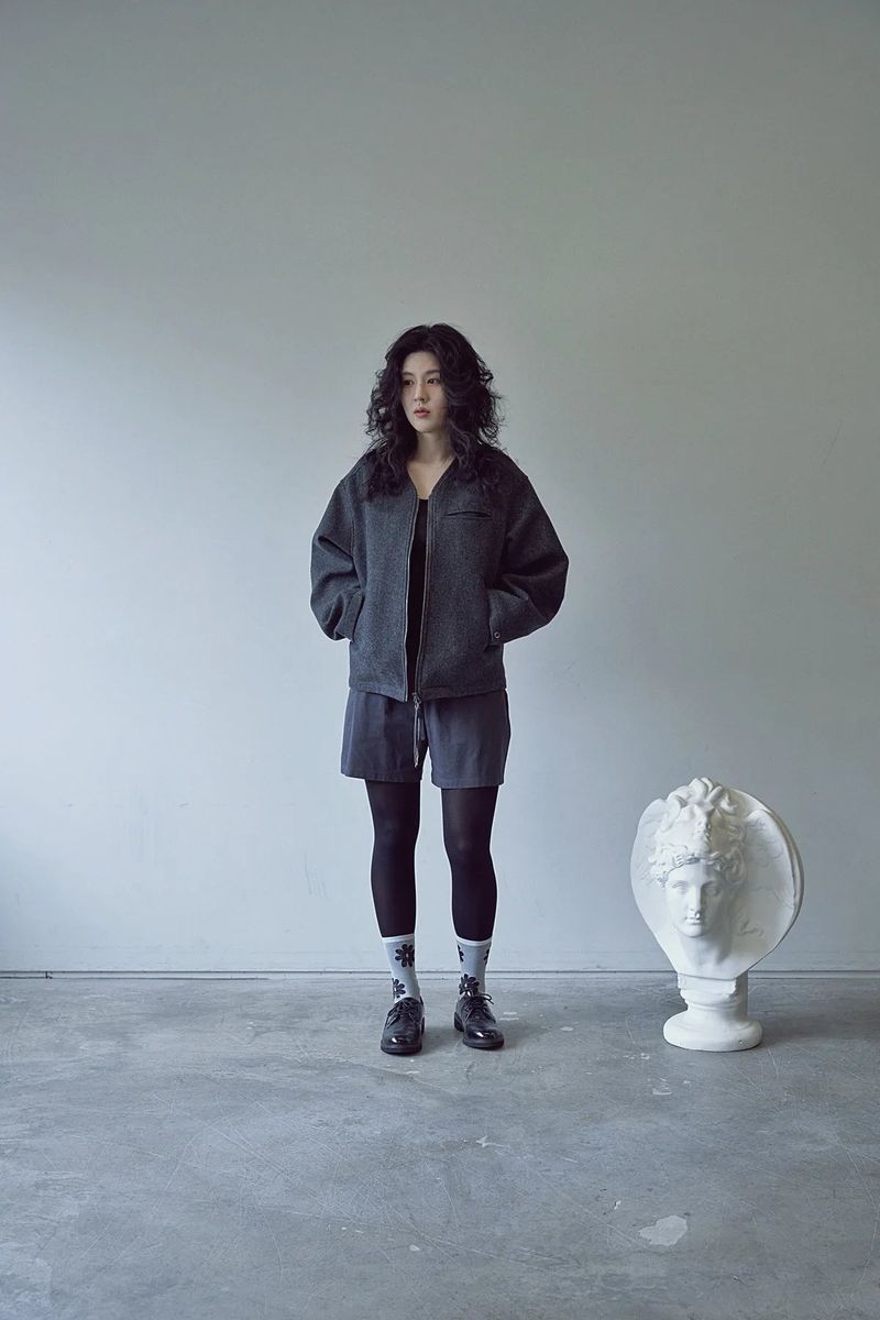 PURE-WOOL 90 Y ZIP-UP JACKET (Charcoal)