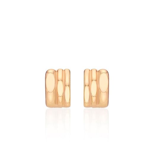 25FW★ Triple Silver Cutout One-Touch Earrings S