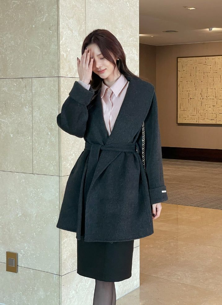 Scott Shawl Collar Wool Handmade Half Coat