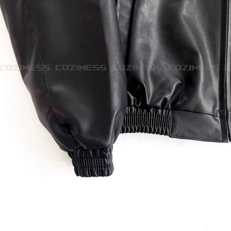 UI leather cropped jacket