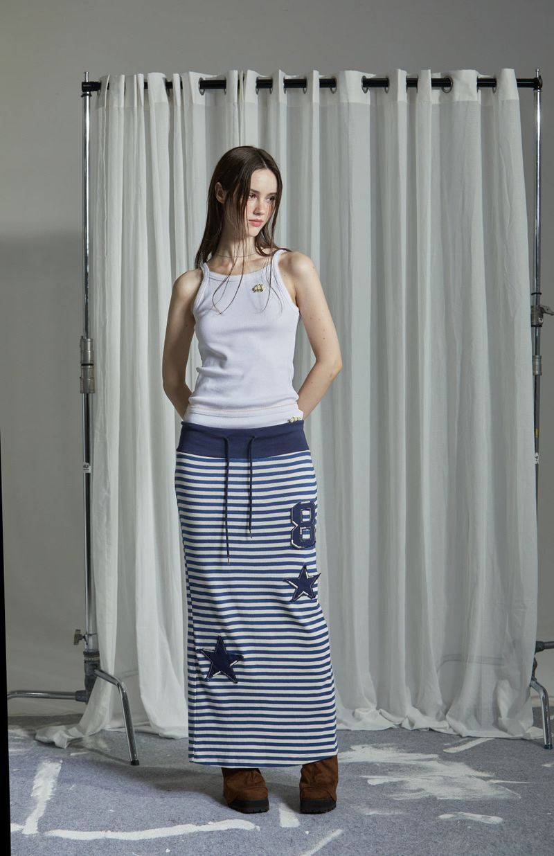 STRIPE LONG SKIRT