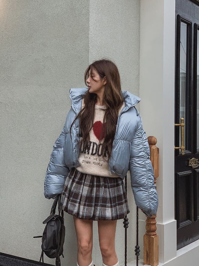 Pilen Check Pumpkin Mini Skirt