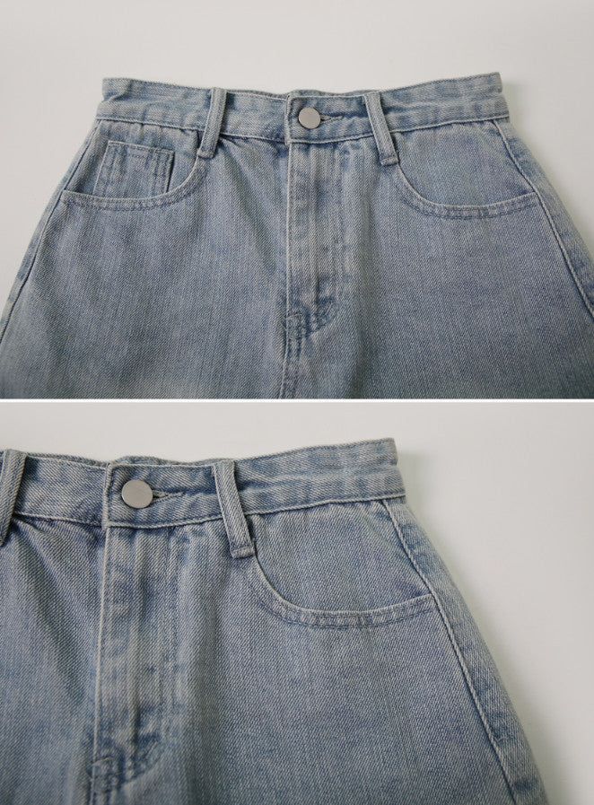 Light Washing Denim Mini Skirt (2color)