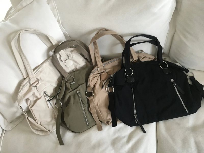 Comfort Nylon Pocket Zipper Diagonal Shoulder Bag