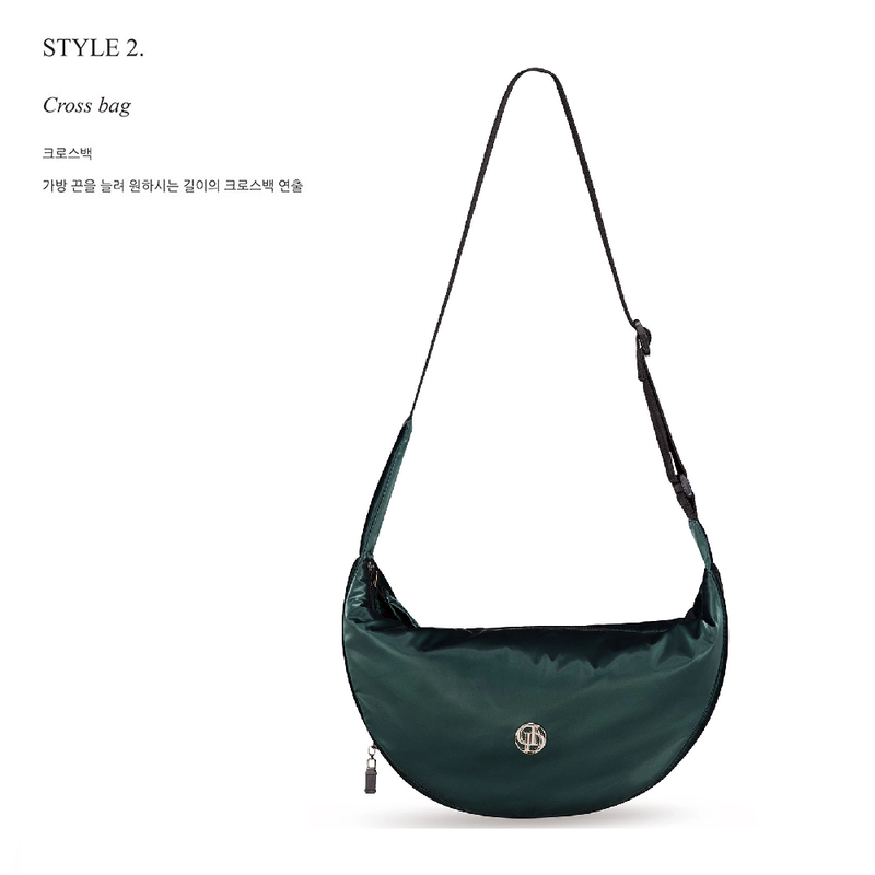 SOFT GLOSSY CROSS BAG_DEEP GREEN
