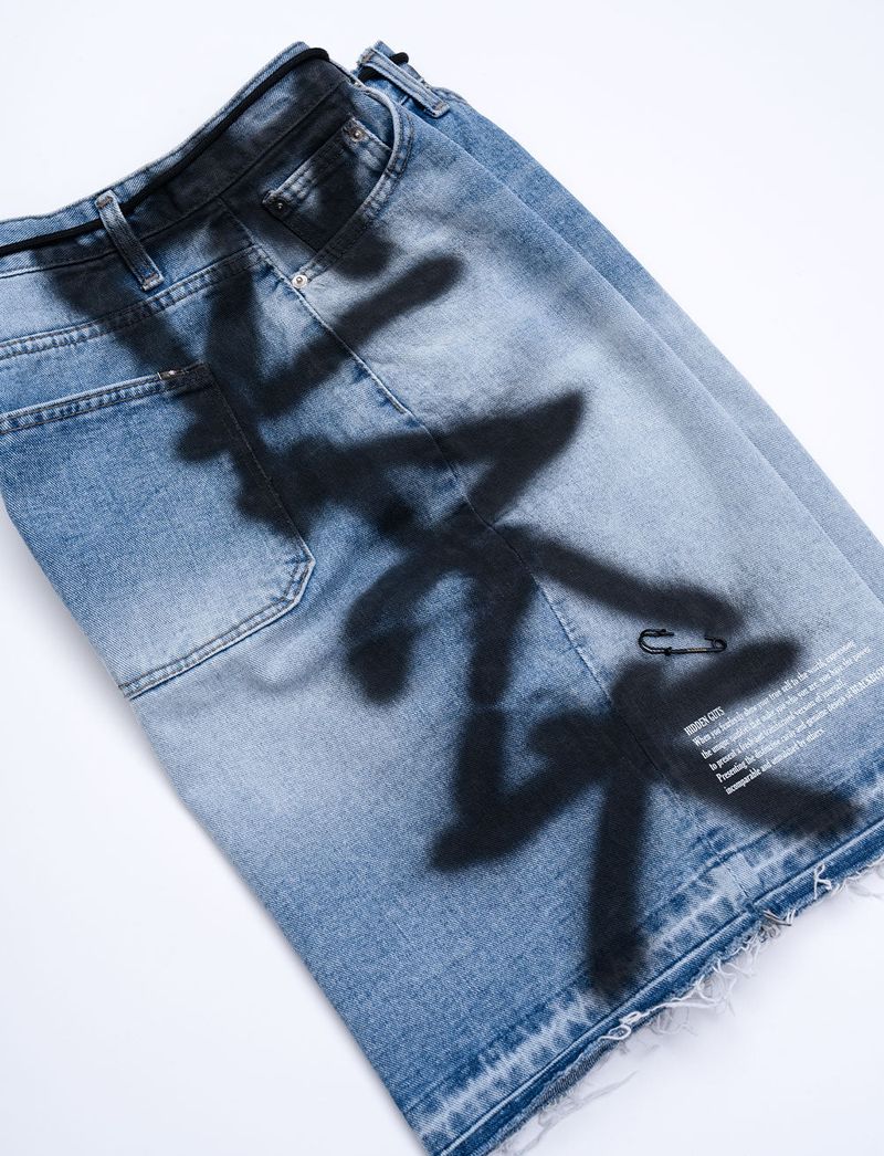 BBD Side Sprayed Custom Denim Shorts (Blue)