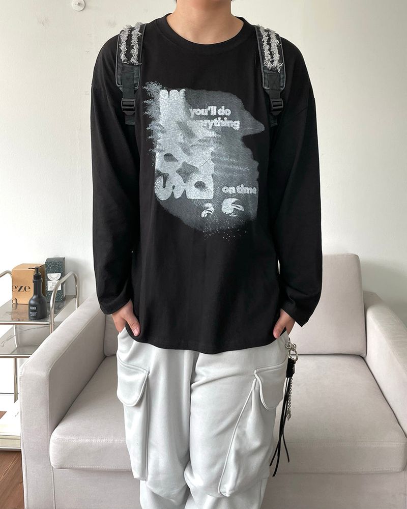 Shadow printed long-sleeved shirt
