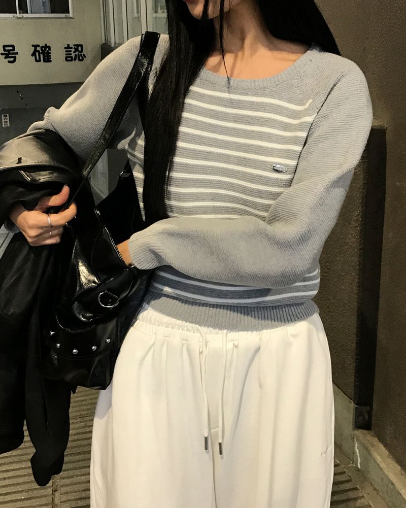 [ORIGINAL] onel stripe raglan knit