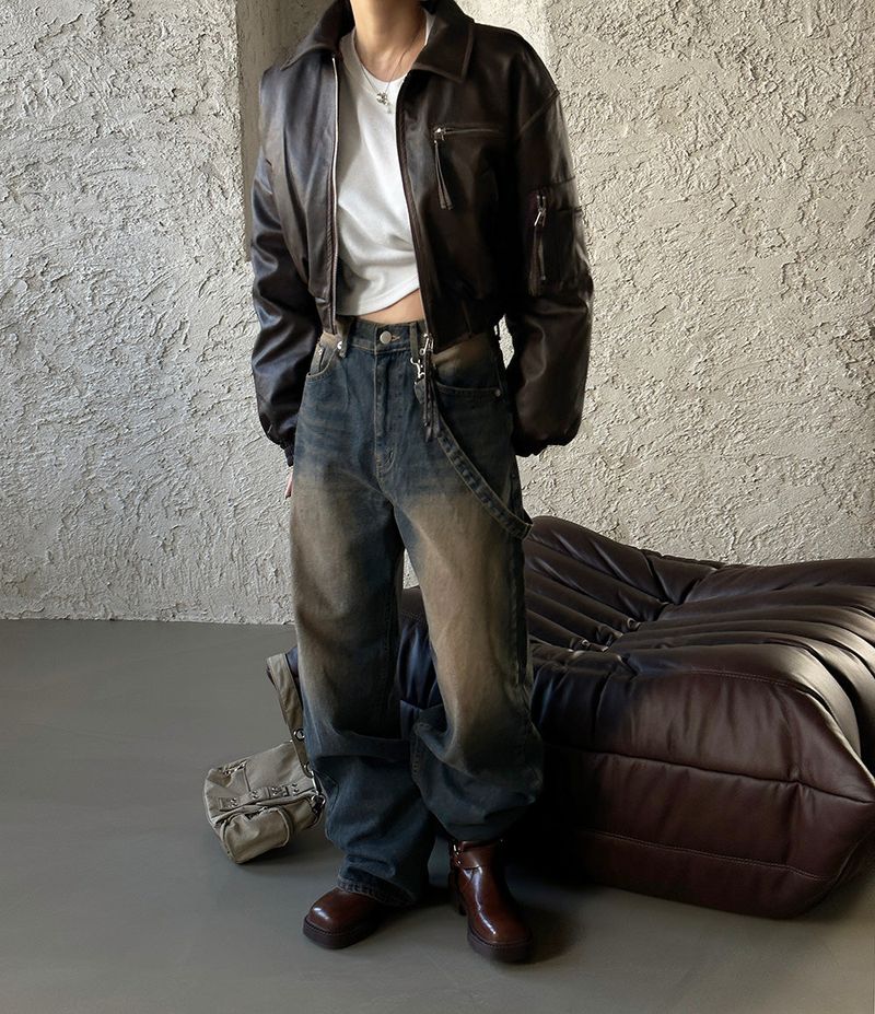 Leather Blouson Wellon Short Padded